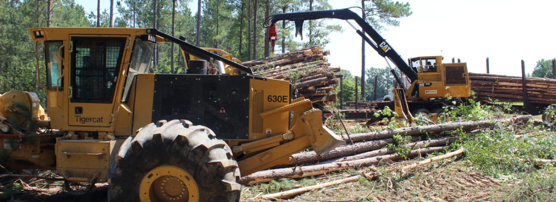 Forestry equipment at work in woodlot with VCI corrosion prevention