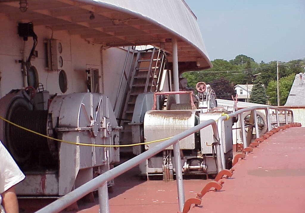 outside view of machinery on a ship's deck
