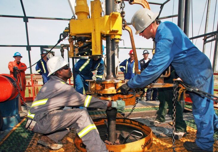 Men working on oil rig