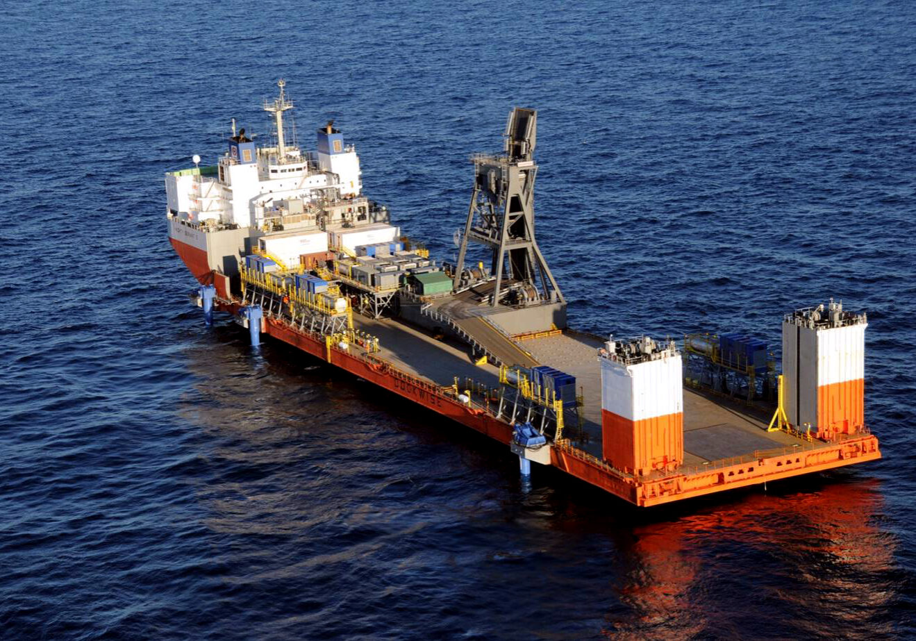 Ocean drilling ship out at sea
